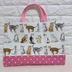 猫柄絵本バッグ（ネームタグ付き） No.26