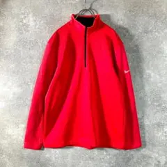 NIKE GOLF　プルオーバー　レッド　ハーフジップ　ゴルフ　内側フリース