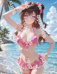 AIイラスト 美少女 水着ポスター A4 高画質