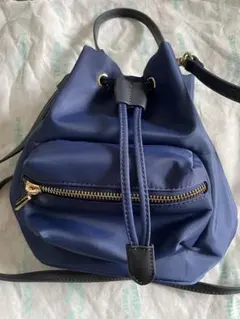 Samantha Thavasa ネイビーナイロン生地ショルダーバッグ