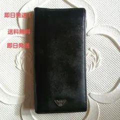 【美品✨️】エンポリオアルマーニ 長財布レザー イーグルロゴ黒 ARMANI