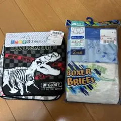 ボクサーブリーフ　2枚　ミニタオル　3枚　恐竜柄　●