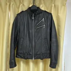 最終価格　レザーシングルライダースジャケット　ダークブラウン
