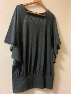 ドルマン フリル袖 ロング チュニック