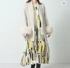 【美品】ヘレンチア　フォックファー ウールコート ベージュのサムネイル