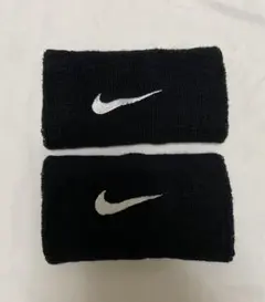 未使用品 NIKE ナイキ スウッシュ ダブルワイド リストバンド ブラック