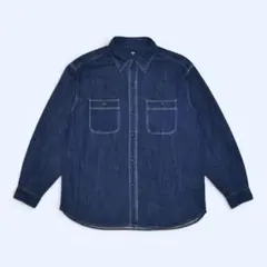 ユニクロ UNIQLO 長袖 デニム ワークシャツ XL インディゴ ネイビー