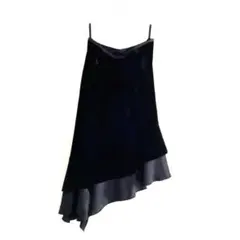 COMME CA ISM ブラック アシンメトリースカート M