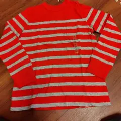 GAP赤とグレーのストライプ Tシャツ 150cm