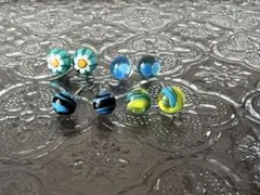 ガラスのピアスセット4サージカルステンレスシルバー