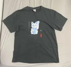ゆとなみ社　湊川湯　招き猫 Tシャツ L グレー