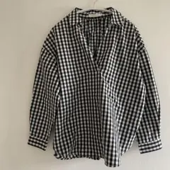 【美品】アメリカンホリック★黒白ギンガムチェックスキッパーシャツ　M