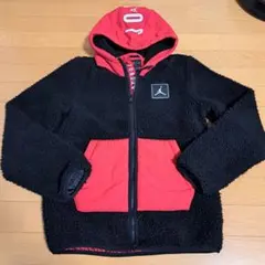 160Jordan フリースジャケット 黒/赤