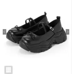 厚底クロスストラップリボンシューズ　ci549