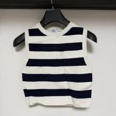 ZARA ストライプ ノースリーブニット