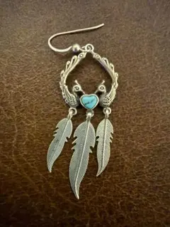 シルバー 925フェザー ターコイズ ピアス インディアンジュエリー