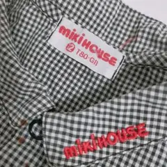 mikihouse　ミキハウス　昭和レトロ　ギンガムチェックシャツ　80