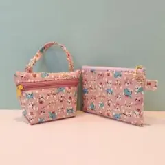 フレンチブルドッグ柄のポーチセットNo2