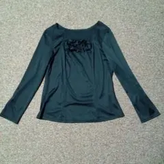 ☆最終価格☆⑫黒いフリル付き長袖カットソー Lサイズ