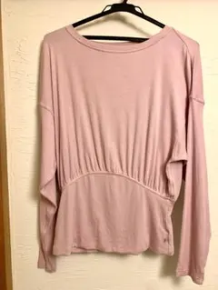 ルルレモン　ピンク 長袖 ヨガウェア ギャザー
