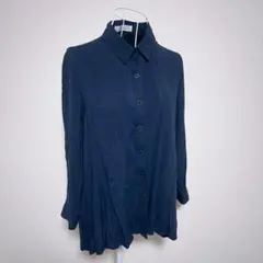 Rondeur ネイビー ボタンアップシャツ