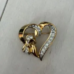 NINA RICCI ハートモチーフ ブローチ ラインストーンのサムネイル