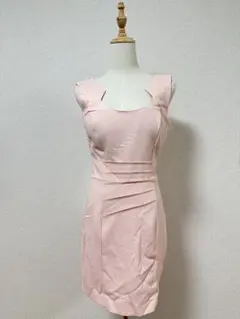 ピンク ノースリーブ ミニワンピース