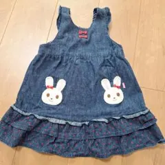 MIKI HOUSEミキハウス デニムジャンバースカート 100cm