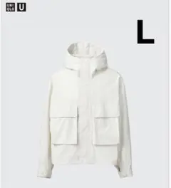 ユニクロU　ユーティリティフーデッドジャケット　ライトグレー　Lサイズ