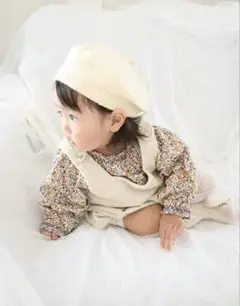 パステルカラー　ベレー帽 子供 帽子 キッズ　オフホワイト　アイボリー　ベビー