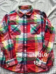 UNIQLO 150 チェックネルシャツ