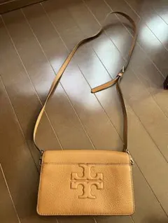 未使用TORY BURCH レザーショルダー お財布ポシェット ブラウン 茶 