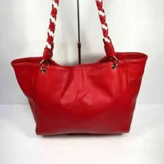 kitamura キタムラ　レザートートバッグ　紅白