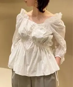 SNIDEL ORGANICS ホワイト ブラウス