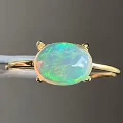 【みぃちゃんさまご確認用】オパールのオーバルカボションリング260116