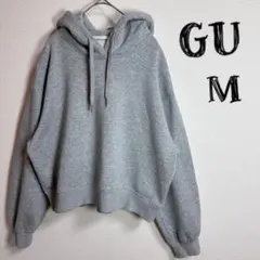 【匿名配送】 GU 短丈 プルオーバー クロップド スウェット パーカー M