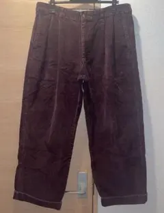 名作【L.L.Bean】DOUBLE Lワイドコーデュロイパンツ 細畝 US古着