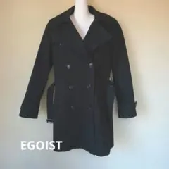 EGOIST 黒トレンチコート ダブルブレスト
