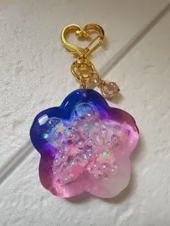 レジンキーホルダー　シャカシャカキーホルダー　オイル入り　シェイカー　サクラ　桜