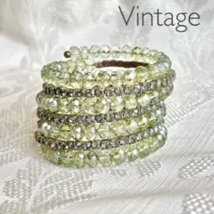 #5010 ヴィンテージ　ブレスレット　スプリング　マスカット　ビーズ