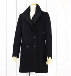 【値下げ】ZARA 　ザラ　ダブルチェスターコート　ロングコート　黒　L相当