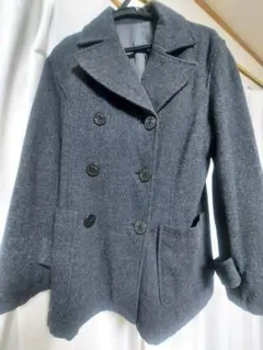 Sサイズ グレー ダブルブレスト ピーコート