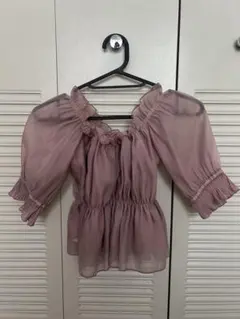 【匿名配送】Heather ヘザー　フリルオフショル　ピンク