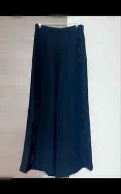 ギャラリービスコンティ サイドフリルワイドパンツ　濃紺
