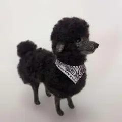 羊毛フェルト アメリカンコッカースパニエルのブローチ 黒い犬