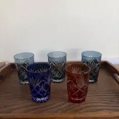 ✨カットガラス✨切子グラス✨5個セット✨美品✨