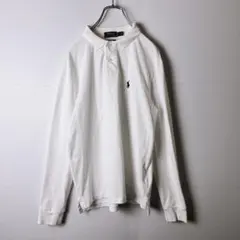 ポロラルフローレン　メンズ　長袖　ポロシャツ　黒ポニー　モノトーン　古着