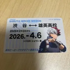 ヒロアカ　東急線スタンプラリー　定期券風カード　定期　轟　特典