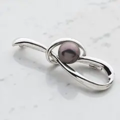 TASAKI　タサキ　黒蝶真珠　ブローチ兼ペンダントトップ　結び　シルバー