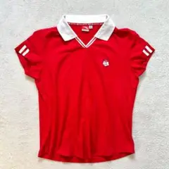 【ANTA】2XL レディース半袖シャツ スポーツ　Ｖネック　レッド